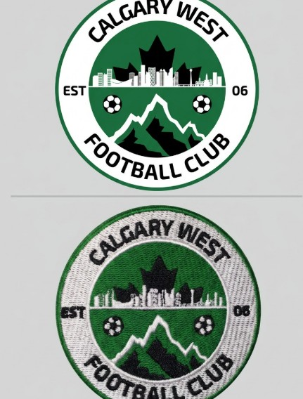 Calgary West FC Crest Embroidery Detail